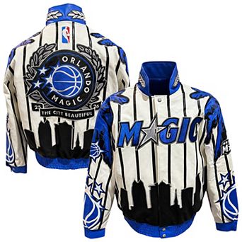 Men's Jeff Hamilton White Orlando Magic Hometown Local Premium Leather Full-Snap Jacket