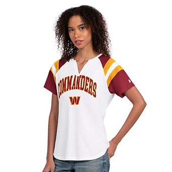 Women's Starter White Washington Commanders Game On Notch Neck T-Shirt