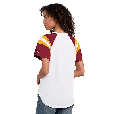 Women's Starter White Washington Commanders Game On Notch Neck T-Shirt
