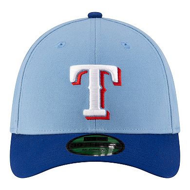 Men's New Era Light Blue Texas Rangers Player Replica 39THIRTY M-Crown Flex Hat