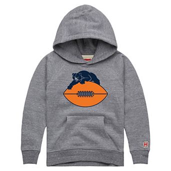 Youth Homage Gray Chicago Bears Hand Drawn Logo Tri-Blend Hoodie