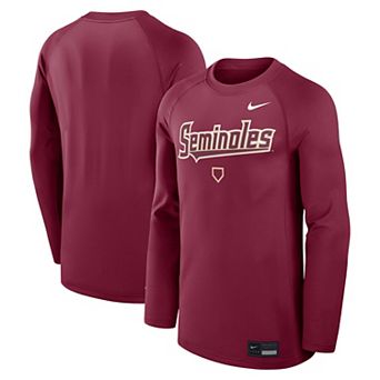 Men's Nike Garnet Florida State Seminoles Dugout Game Time Raglan Dri-FIT Long Sleeve T-Shirt