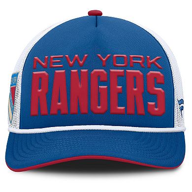 Men's Fanatics Blue/White New York Rangers Centennial Authentic Pro Foam Front Adjustable Trucker Hat