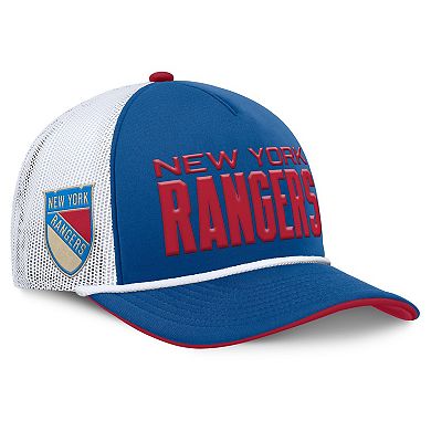 Men's Fanatics Blue/White New York Rangers Centennial Authentic Pro Foam Front Adjustable Trucker Hat