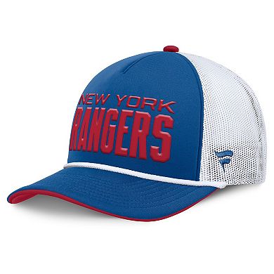 Men's Fanatics Blue/White New York Rangers Centennial Authentic Pro Foam Front Adjustable Trucker Hat