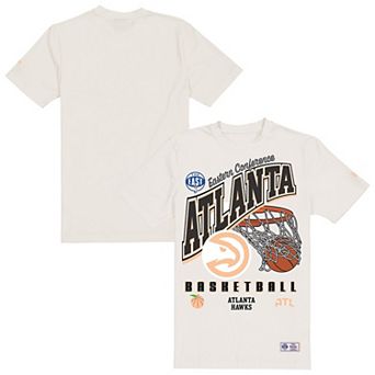 Men's New Era Cream Atlanta Hawks Oversized City Edition Remix Vintage T-Shirt