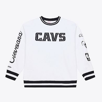 Men's Mitchell & Ness White Cleveland Cavaliers Arctic Fleece Sweatshirt