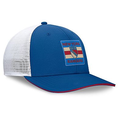 Men's Fanatics Blue/White New York Rangers Centennial Authentic Pro Structured Trucker Adjustable Hat