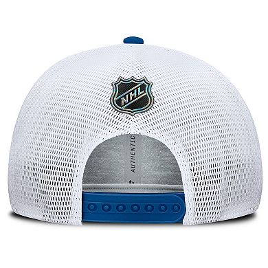 Men's Fanatics Blue/White New York Rangers Centennial Authentic Pro Structured Trucker Adjustable Hat