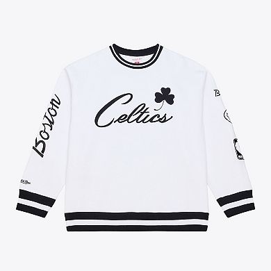 Men's Mitchell & Ness White Boston Celtics Arctic Fleece Sweatshirt