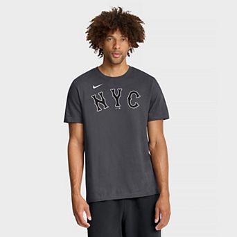 Men's Nike Anthracite New York Mets City Connect Large Logo T-Shirt