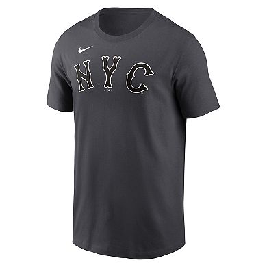 Men's Nike Anthracite New York Mets City Connect Large Logo T-Shirt
