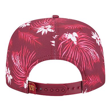 Men's New Era Burgundy Washington Commanders Palm Print A-Frame 9FIFTY Snapback Hat