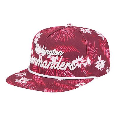 Men's New Era Burgundy Washington Commanders Palm Print A-Frame 9FIFTY Snapback Hat