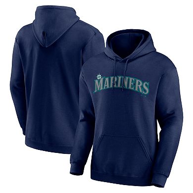 Men's Logo Athletic Navy Seattle Mariners Wordmark Hoodie