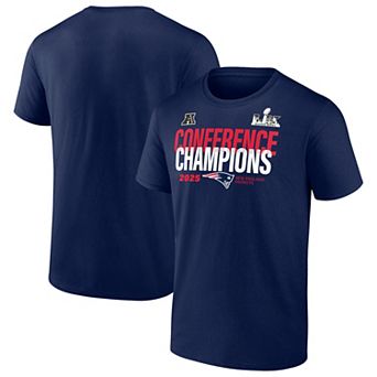 Men's Fanatics Navy New England Patriots 2025 AFC Champions Big & Tall Right Side Draw T-Shirt