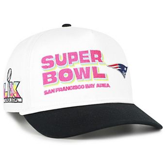 Men's '47 White/Black New England Patriots Super Bowl LX Stacked Hitch Adjustable Hat