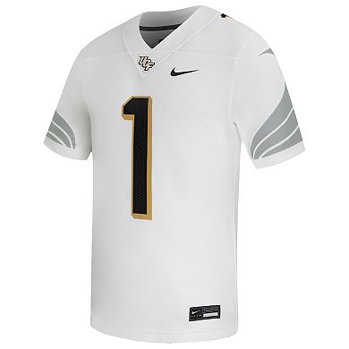 Men's Nike #1 White UCF Knights Away Game Football Jersey