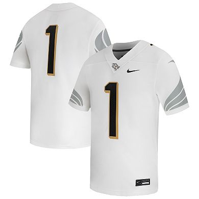 Men's Nike #1 White UCF Knights Away Game Football Jersey
