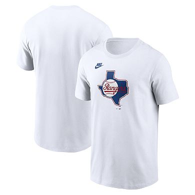 Men's Nike White Texas Rangers Cooperstown Collection Logo T-Shirt