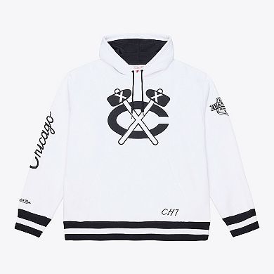 Men's Mitchell & Ness White Chicago Blackhawks Arctic Fleece Hoodie