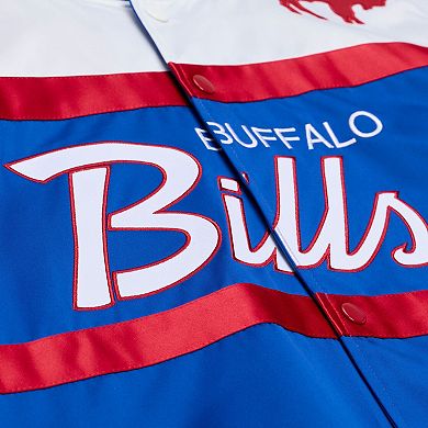 Men's Mitchell & Ness Royal Buffalo Bills Head Coach Lightweight Full-Snap Satin Jacket