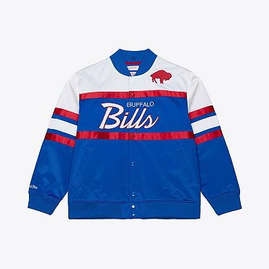 Men's Mitchell & Ness Royal Buffalo Bills Head Coach Lightweight Full-Snap Satin Jacket