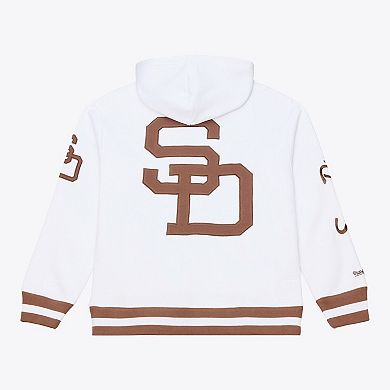 Men's Mitchell & Ness White San Diego Padres Cooperstown Collection Fleece Hoodie