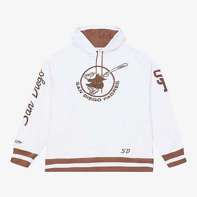Men's Mitchell & Ness White San Diego Padres Cooperstown Collection Fleece Hoodie