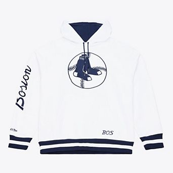 Men's Mitchell & Ness White Boston Red Sox Fleece Hoodie