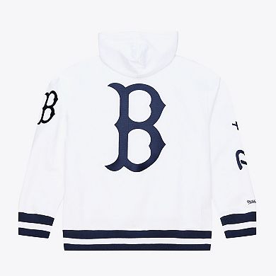 Men's Mitchell & Ness White Boston Red Sox Cooperstown Collection Fleece Hoodie