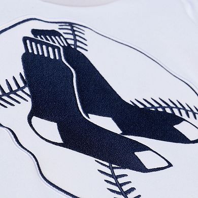 Men's Mitchell & Ness White Boston Red Sox Cooperstown Collection Fleece Hoodie