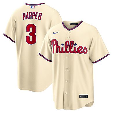 Men's Nike Bryce Harper Cream Philadelphia Phillies Alternate Replica Jersey