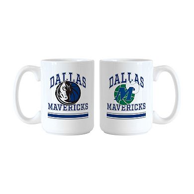 Logo Brands Dallas Mavericks 15oz. Current & Throwback Mug Set