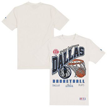 Men's New Era Cream Dallas Mavericks Oversized City Edition Remix Vintage T-Shirt