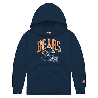 Youth Homage Navy Chicago Bears Helmet Retro Tri-Blend Hoodie