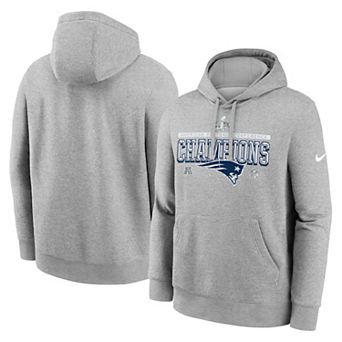 Men's Nike Heather Gray New England Patriots 2025 AFC Champions Locker Room Trophy Collection Hoodie