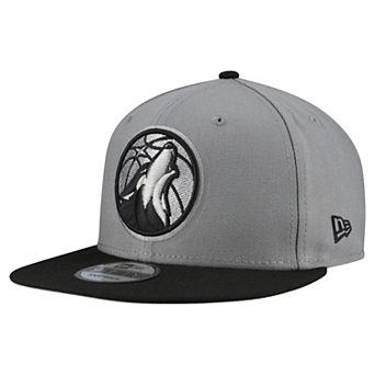 Men's New Era Gray Minnesota Timberwolves Core Logo Storm Gray Two-Tone 9FIFTY Snapback Hat