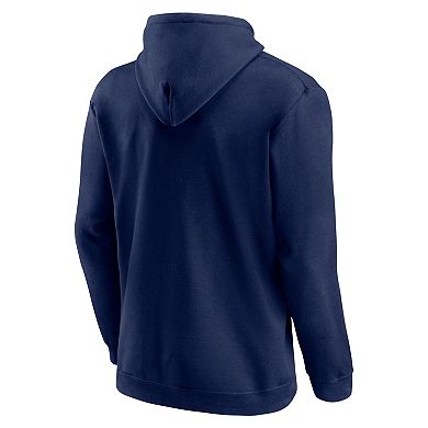 Men's Logo Athletic Navy Atlanta Braves Wordmark Hoodie