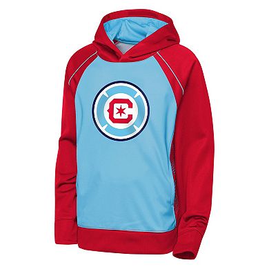 Youth Outerstuff Light Blue/Red Chicago Fire Striker Fleece Hoodie