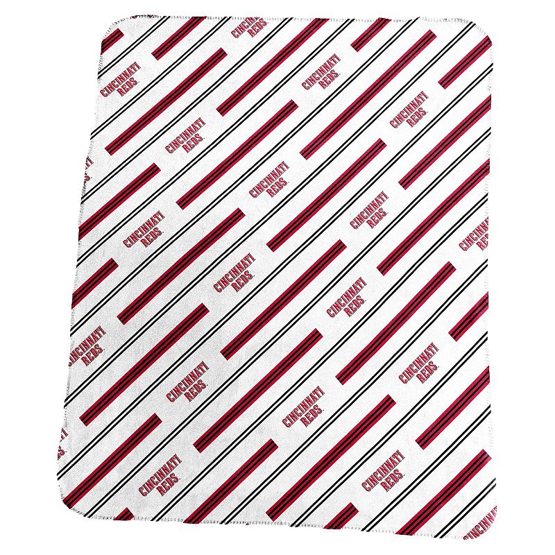 Logo Brands Cincinnati Reds 50" x 60" Classic Vertical Stripe Fleece Throw Blanket, Red Team