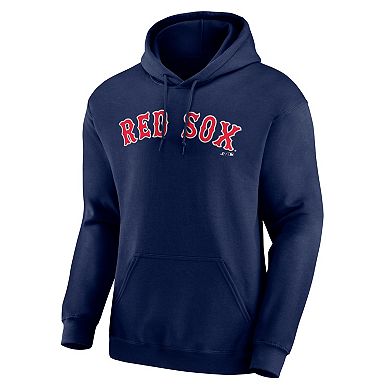 Men's Logo Athletic Navy Boston Red Sox Wordmark Hoodie