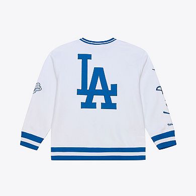 Men's Mitchell & Ness White Los Angeles Dodgers Arctic Fleece Sweatshirt