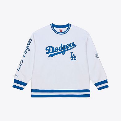 Men's Mitchell & Ness White Los Angeles Dodgers Arctic Fleece Sweatshirt