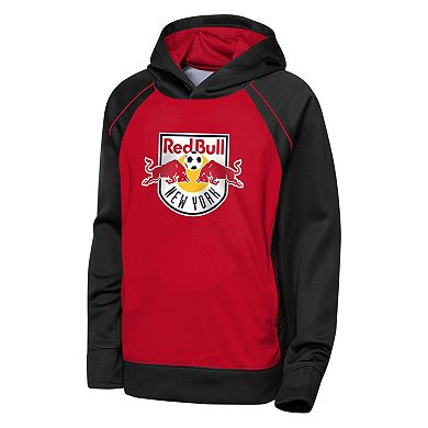 Youth Outerstuff Red/Black New York Red Bulls Striker Fleece Hoodie