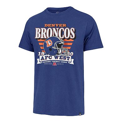 Men's '47 Royal Denver Broncos Stripe Splash Franklin Throwback T-Shirt