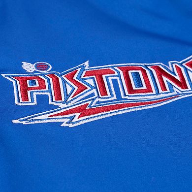 Men's Mitchell & Ness Royal Detroit Pistons Throw it Back Vintage Heavyweight Full-Zip Satin Jacket