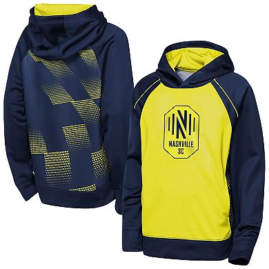 Youth Outerstuff Yellow/Navy Nashville SC Striker Fleece Hoodie