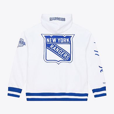 Men's Mitchell & Ness White New York Rangers Arctic Fleece Hoodie