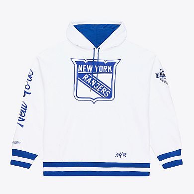 Men's Mitchell & Ness White New York Rangers Arctic Fleece Hoodie